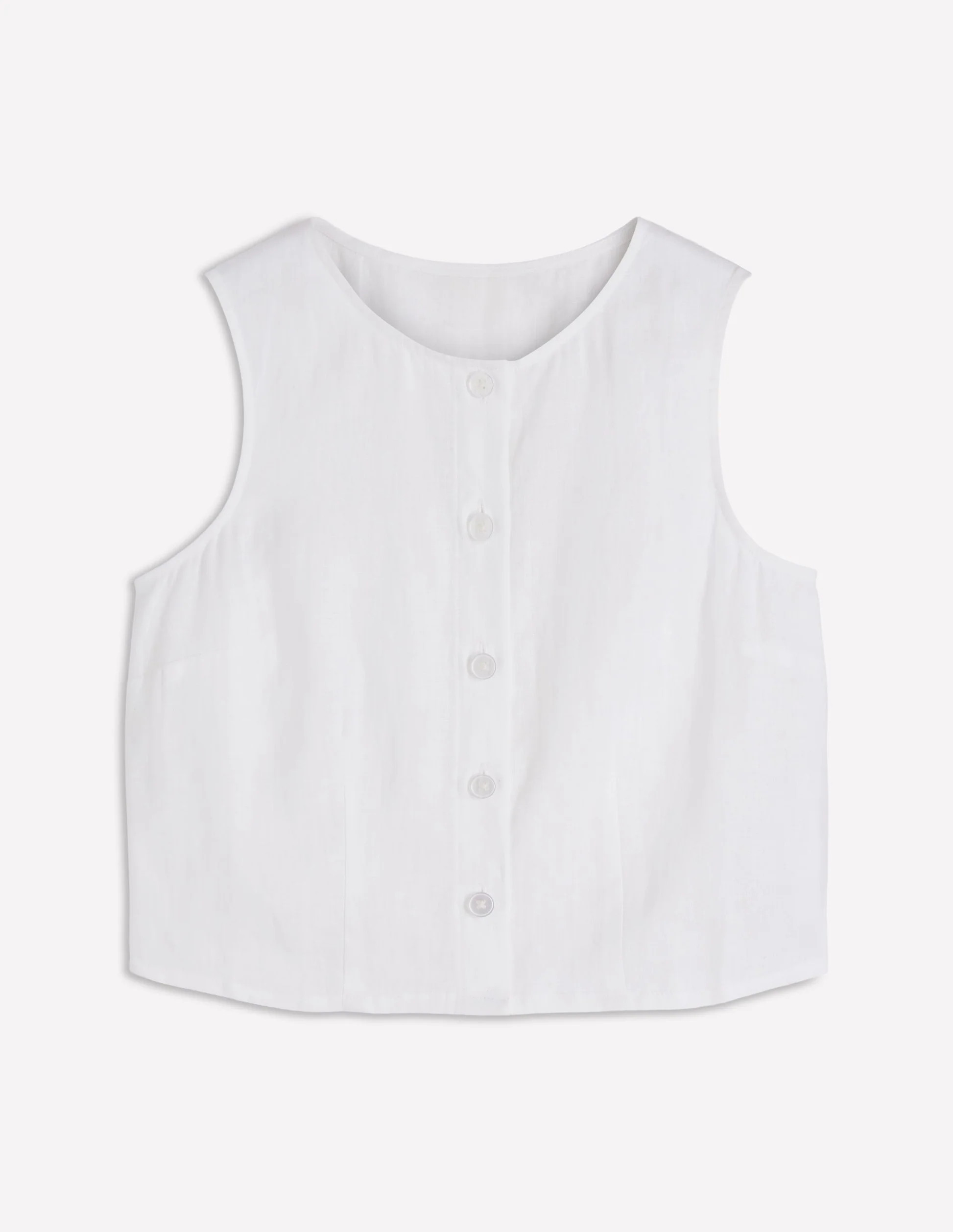Andrea Linen Shell Top-White | Boden (US)