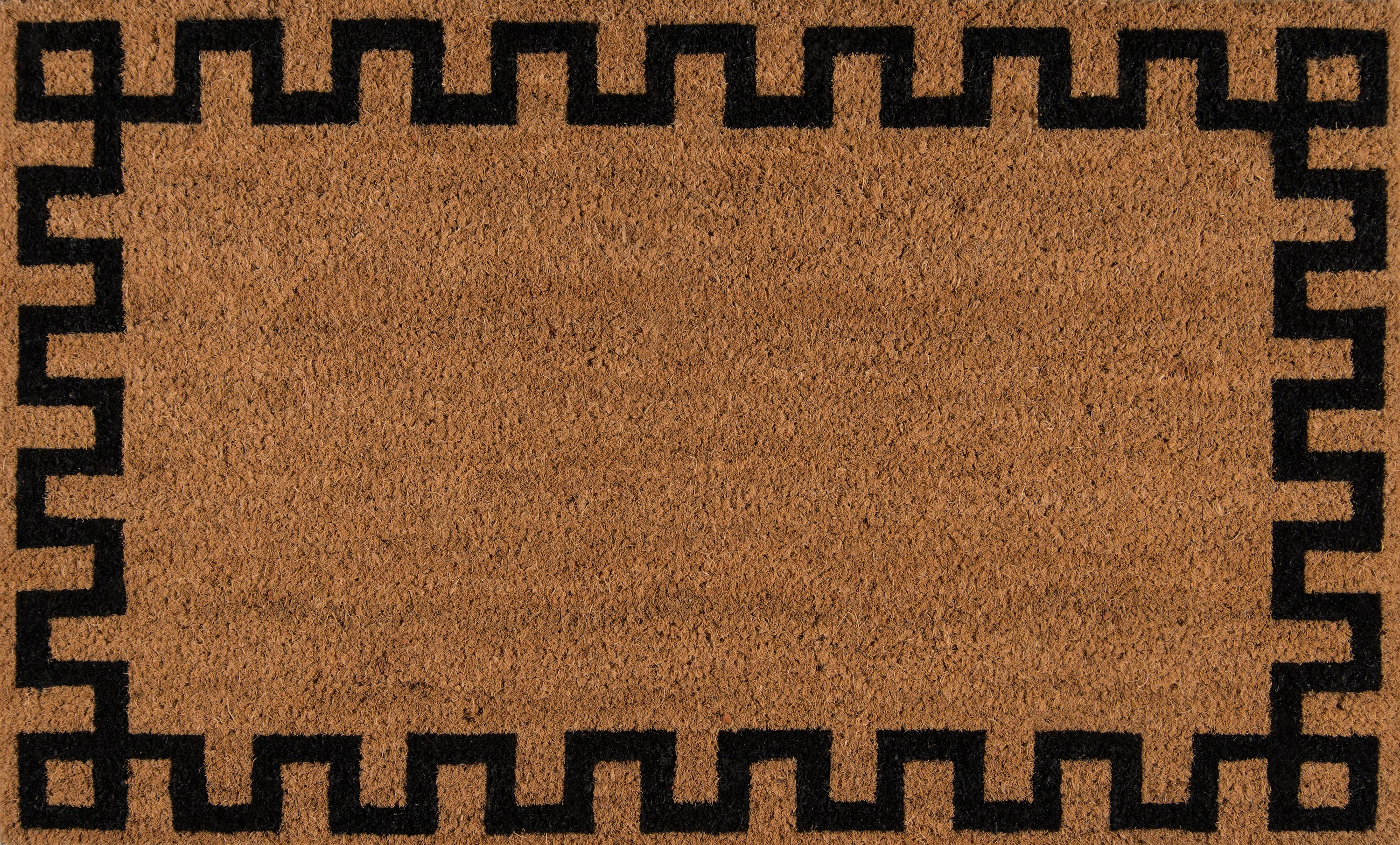 Park Greek Key Hand Woven 30 in. x 18 in. Non-Slip Outdoor Door Mat | Perigold