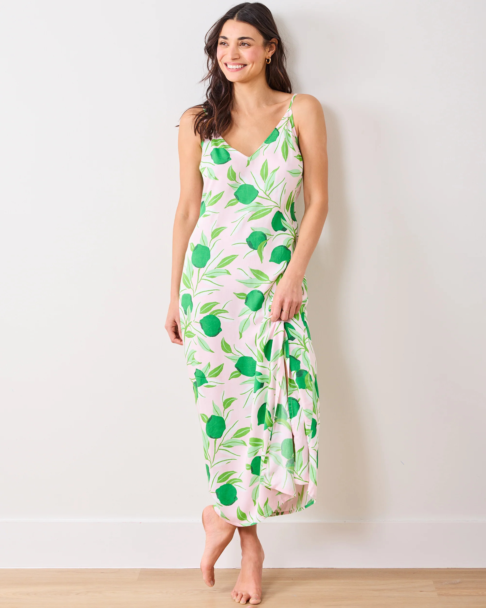 Lime Zest - Eco Satin Chic To Sleep Nightie - Pink Salt | Printfresh
