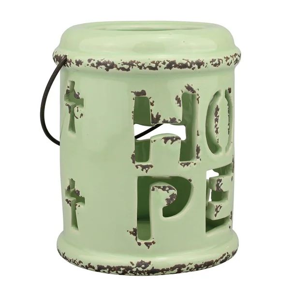 Worn Sage Ceramic Hope Lantern with Handle | Walmart (US)