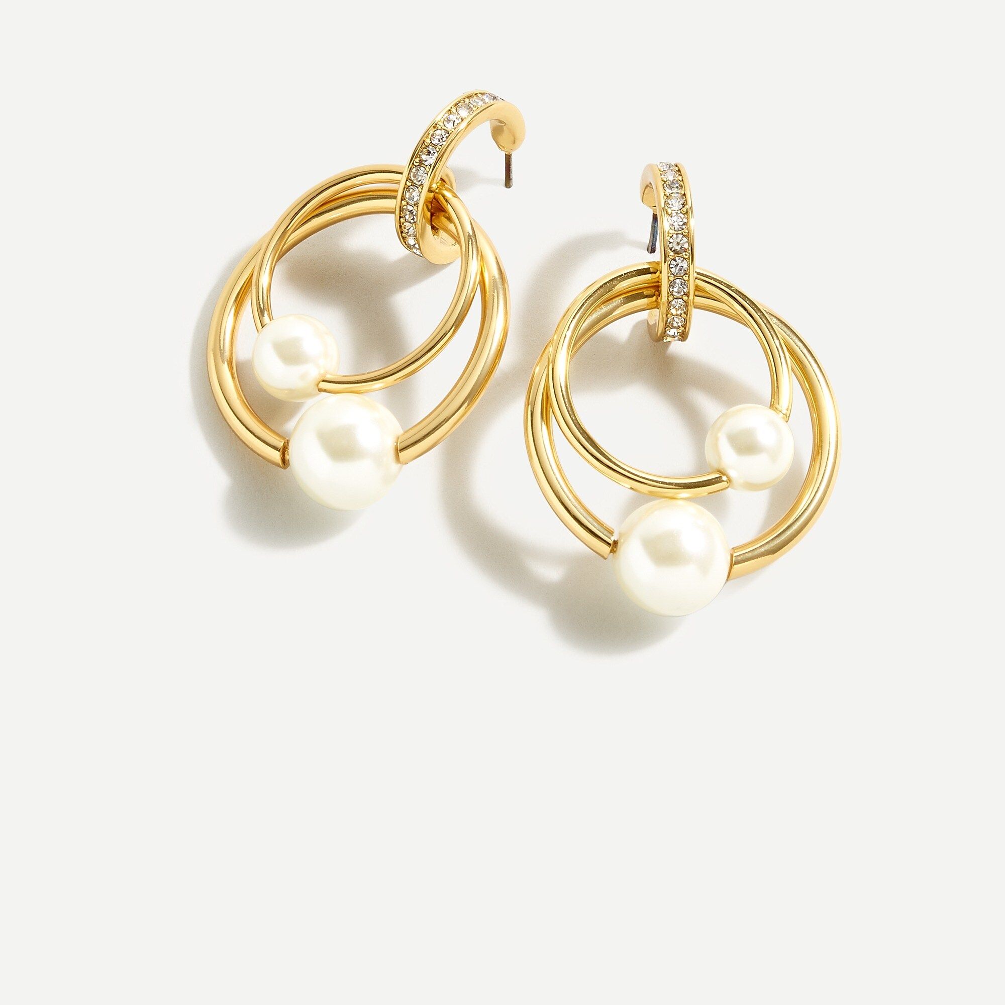 Pearl drop hoop earrings | J.Crew US