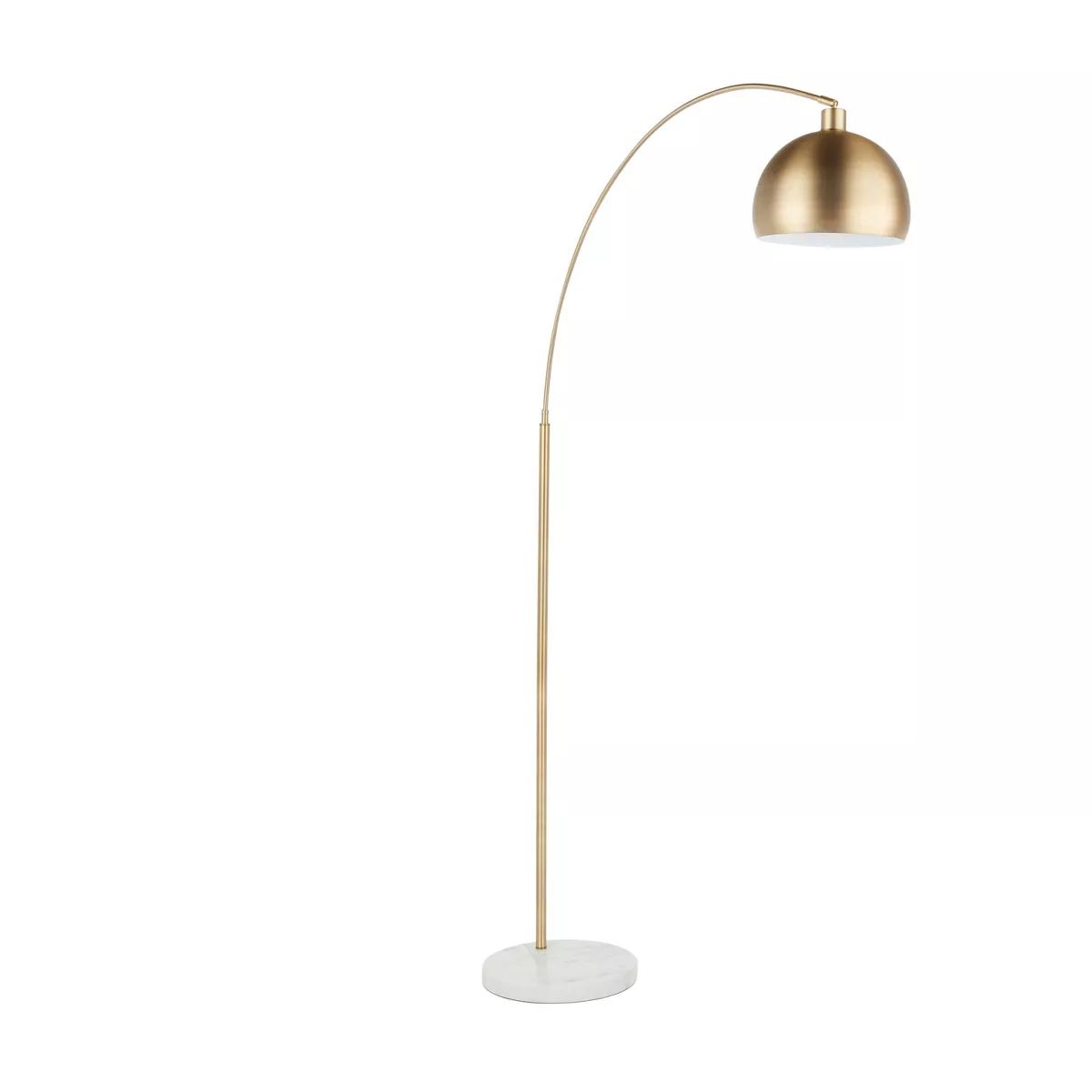 Marble and Metal March Contemporary Floor Lamp Gold (Includes LED Light Bulb) - LumiSource | Target