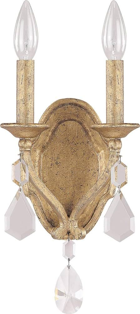 Capital Lighting 1617AG-CR Blakely K9 Crystal Wall Sconce, 2-Light 120 Total Watts, 16" H x 7" W,... | Amazon (US)