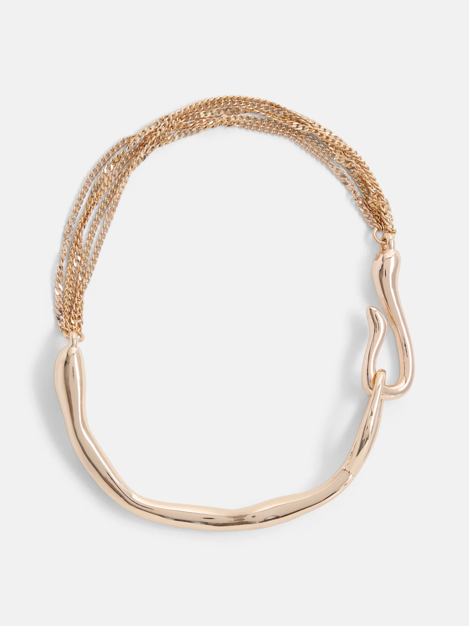 Scenario Women's Gold-Tone Chain Bracelet with Sculpted Bar | Walmart (US)