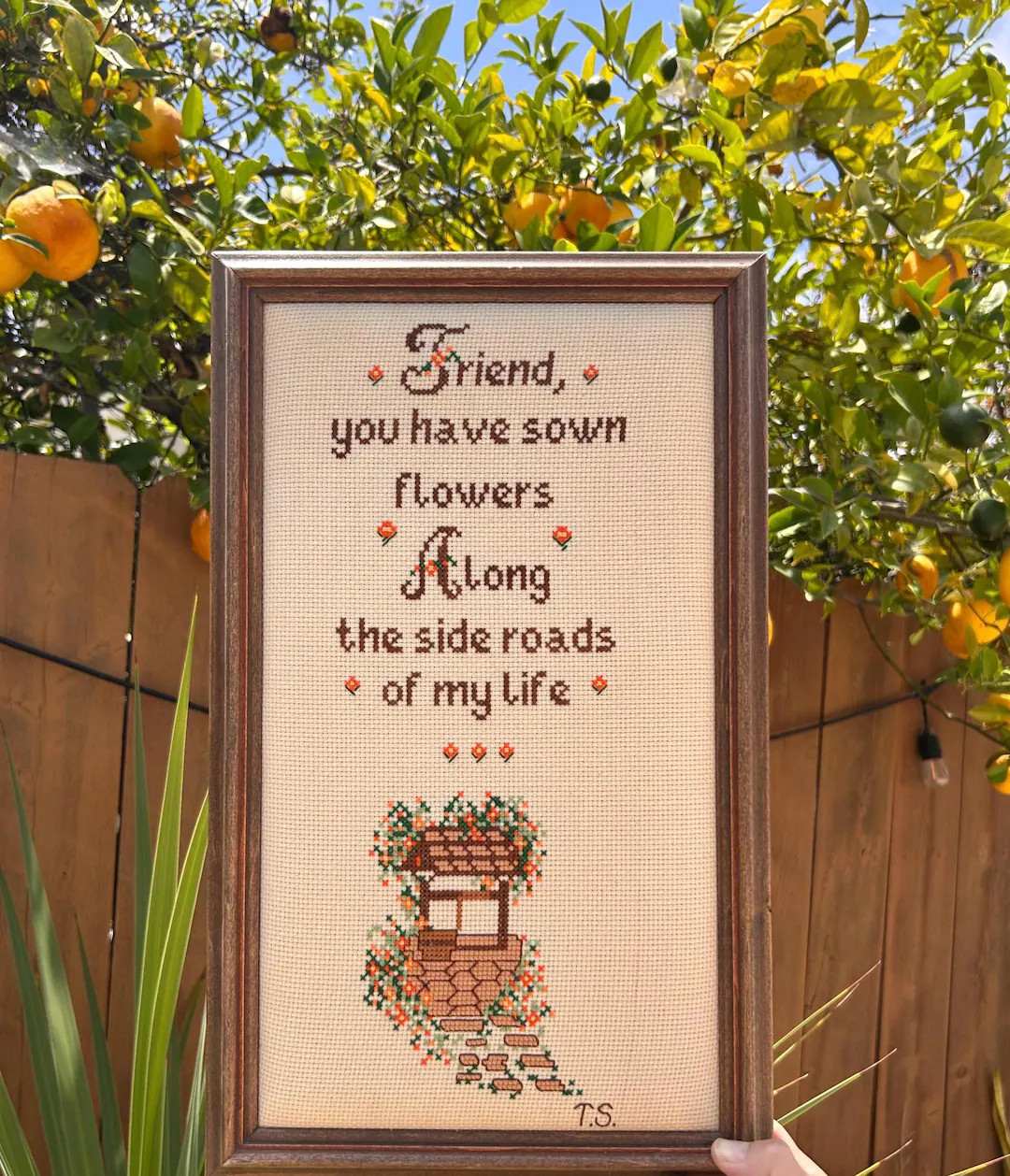 Vintage Framed Friendship Cross Stitch / Embroidered Quote Wall Art / 1980s Folk Decor | Etsy (US)