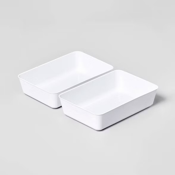 2pk Large Storage Trays White - Room Essentials™ | Target