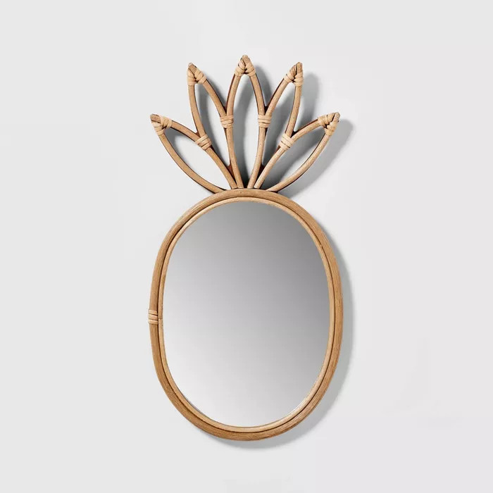 19"x9" Pineapple Rattan Mirror - Pillowfort™ | Target