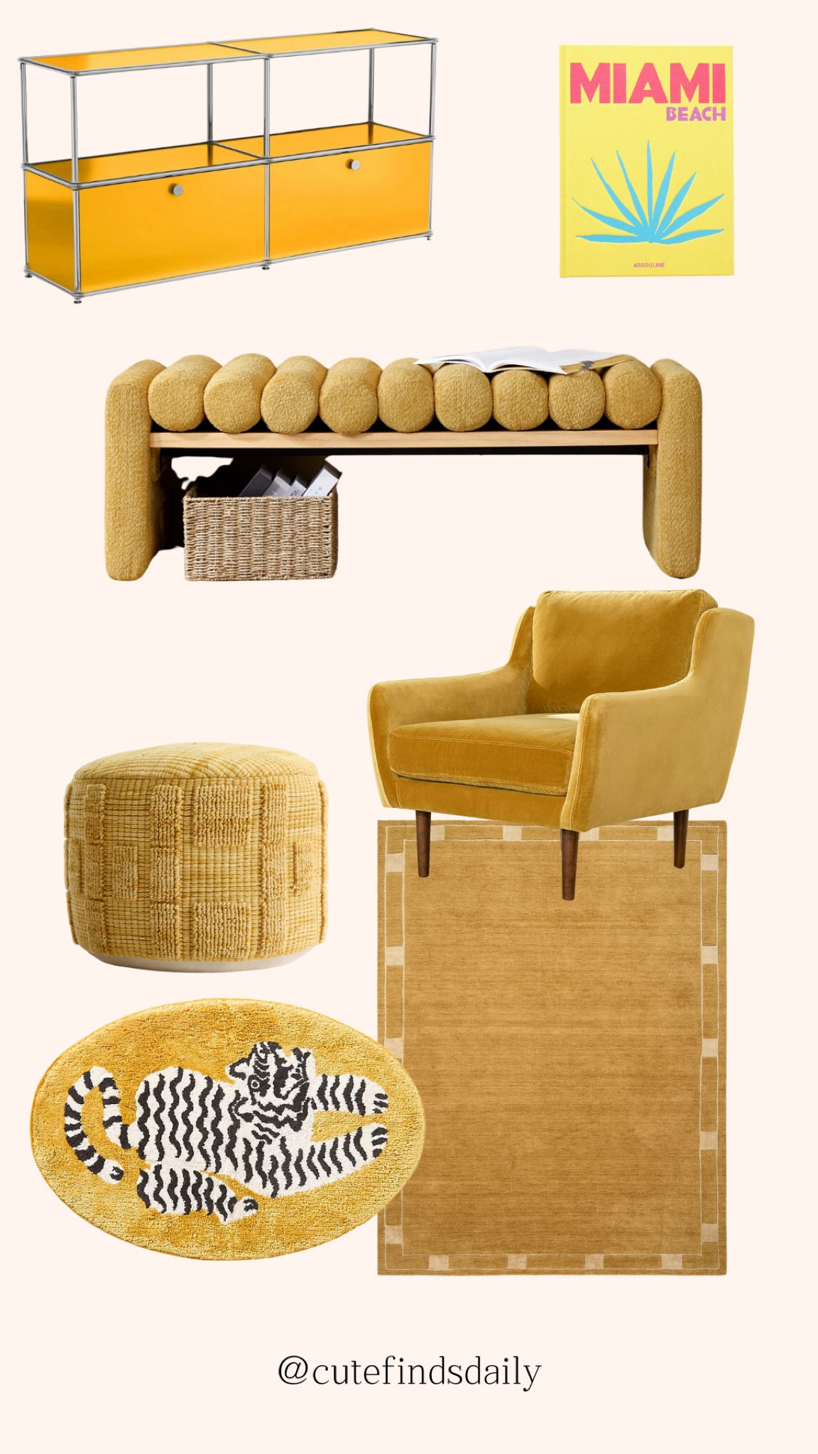 Mid century modern home accents with bright pops of color- yellow #mcm #home #decor 

#LTKHoliday #LTKdayinmylife #LTKHome