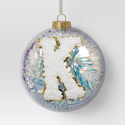 Christmas Monogram Plastic Tinsel Ball K - Wondershop™ | Target