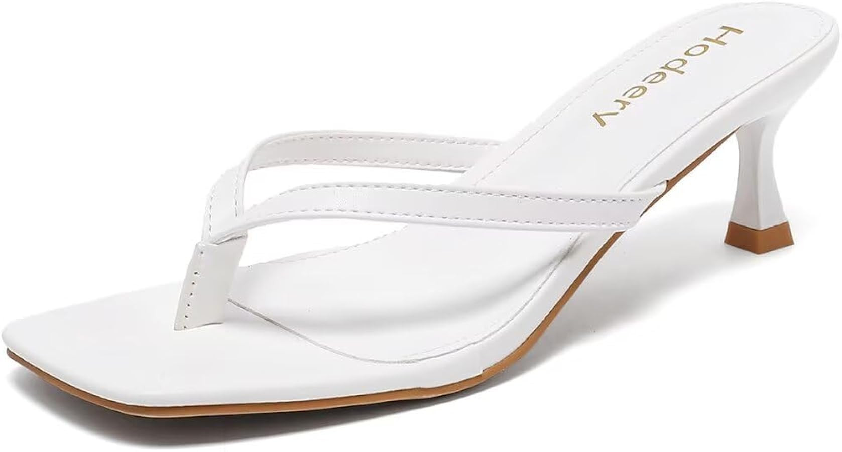 Women's Kitten Heels Thong Sandals Open Square Toe Flip Flop Low Heels 2.5 Inch Slip On Sexy Wome... | Amazon (US)