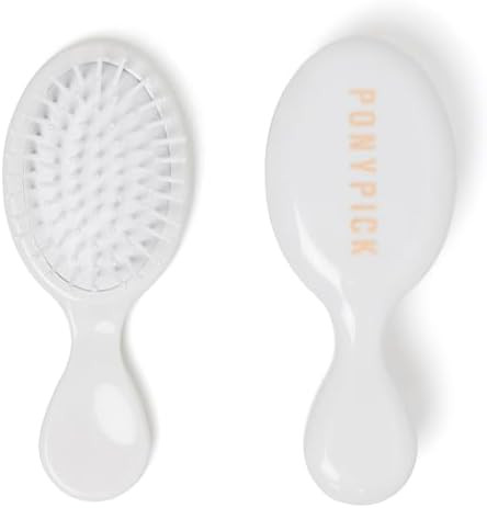 White Mini Hair Brush - Travel size, Compact Hair Brush for Wet & Dry Hair - On-the-go Travel - E... | Amazon (US)