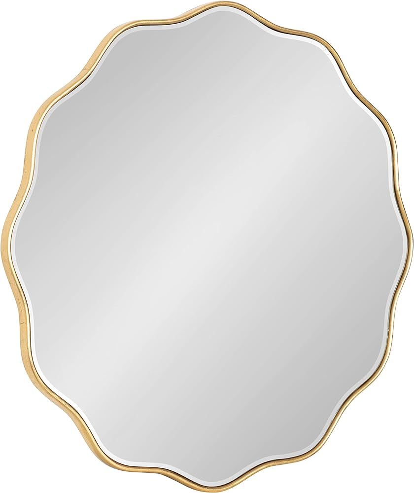 Kate and Laurel Viona Modern Scalloped Wall Mirror, 26 Inch Diameter, Gold, Decorative Round Wall... | Amazon (US)