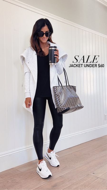 My jacket is currently on sale! Under $60 My faux leather leggings are also on sale, 20% off. 
I’m just shy of 5’7 wearing the size XS jacket and S leggings.  

#LTKunder100 #LTKCyberweek #LTKSeasonal