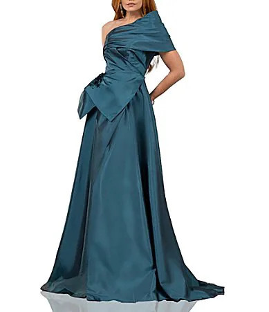 Terani Couture One Shoulder Taffeta Draped Gown - 10 | Dillard's