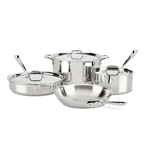 All-Clad 4007AZ D3 Stainless Steel Dishwasher Safe Induction Compatible Cookware Set, Tri-Ply Bon... | Amazon (US)