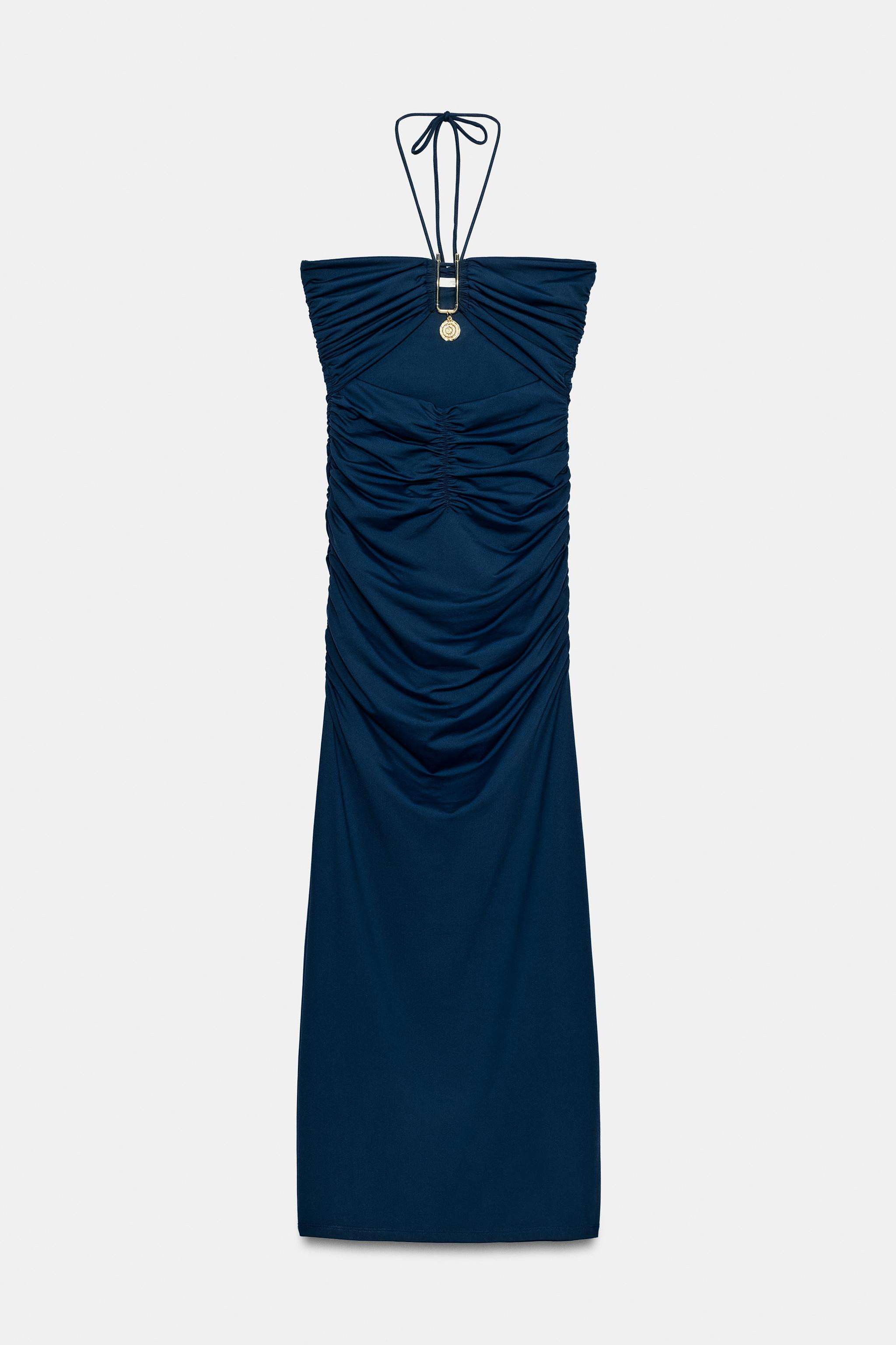 MIDI-JURK MET CUT-OUT VAN POLYAMIDE | Zara US