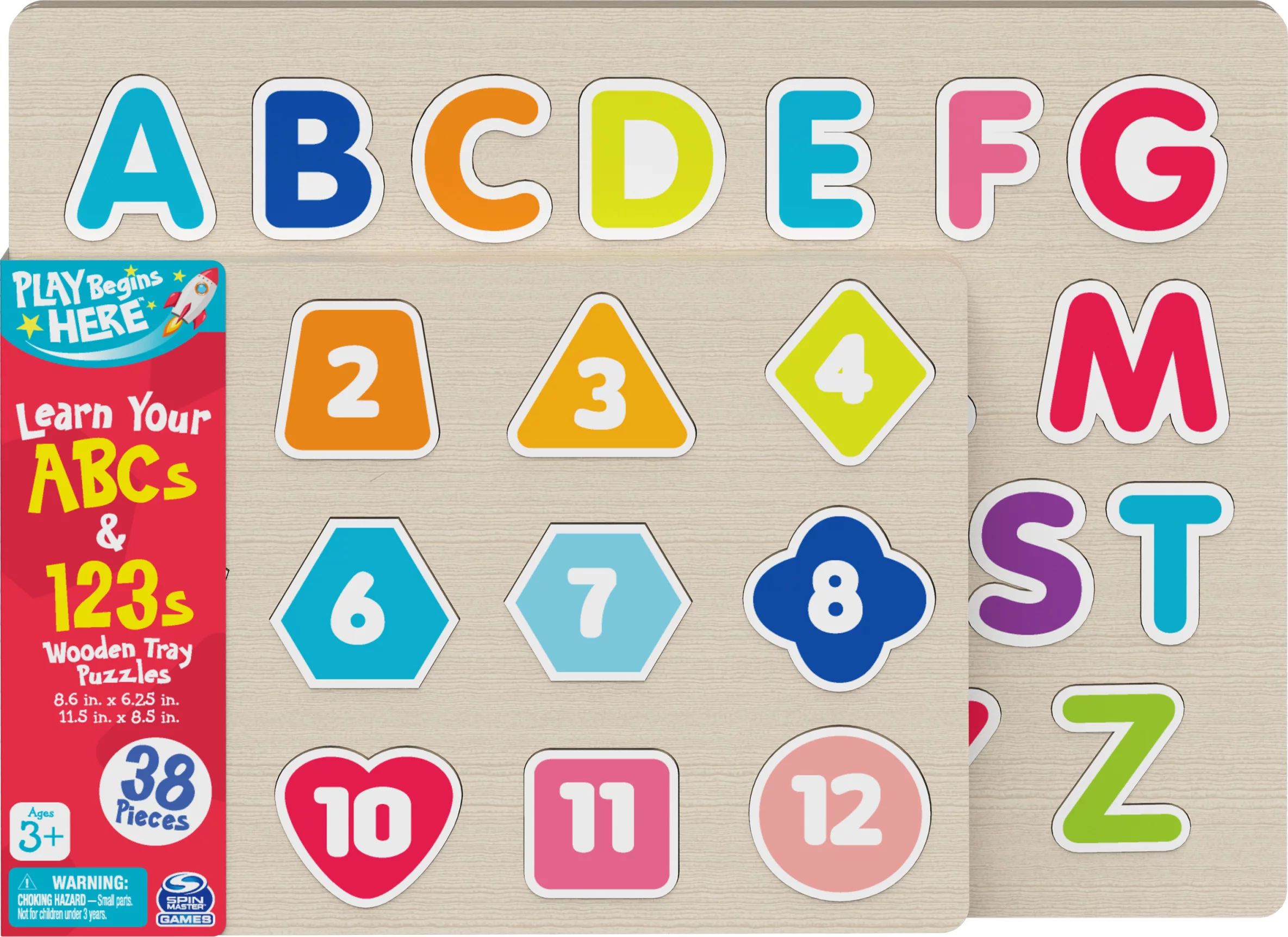 Learn ABCs and 123s Chunky Wood Puzzle, for Families and Kids Ages 3 and up - Walmart.com | Walmart (US)