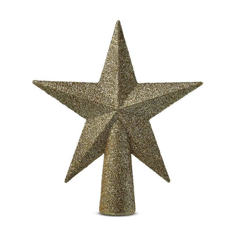 Gold Glitter Star Mini Christmas Tree Topper, 6 in, by Holiday Time | Walmart (US)