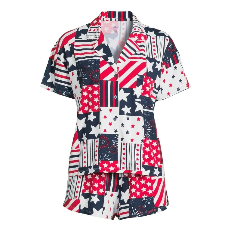 4th of July Women’s Shorty Pajama Set by Way to Celebrate, 2-Piece, Sizes XS to 3X | Walmart (US)