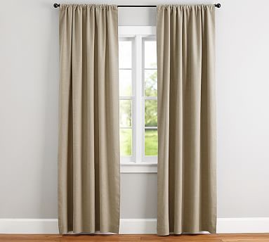 Custom Emery Linen Curtain - Oatmeal | Pottery Barn (US)