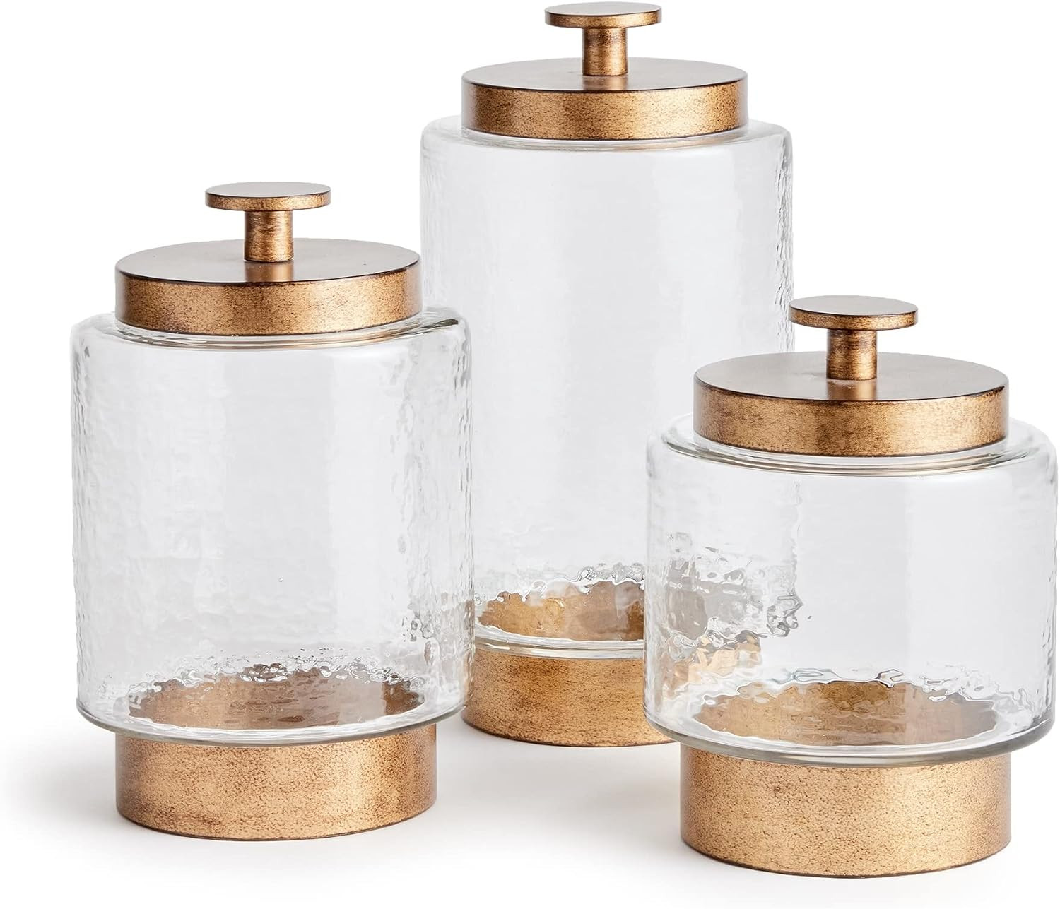 Generic Modern Luxury Gold Glass Canister - Medium Size - Rectangular - Flip Top Closure - BPA Free, Food Grade - 6 In. W x 6 In. L x 11 In. H | Amazon (US)