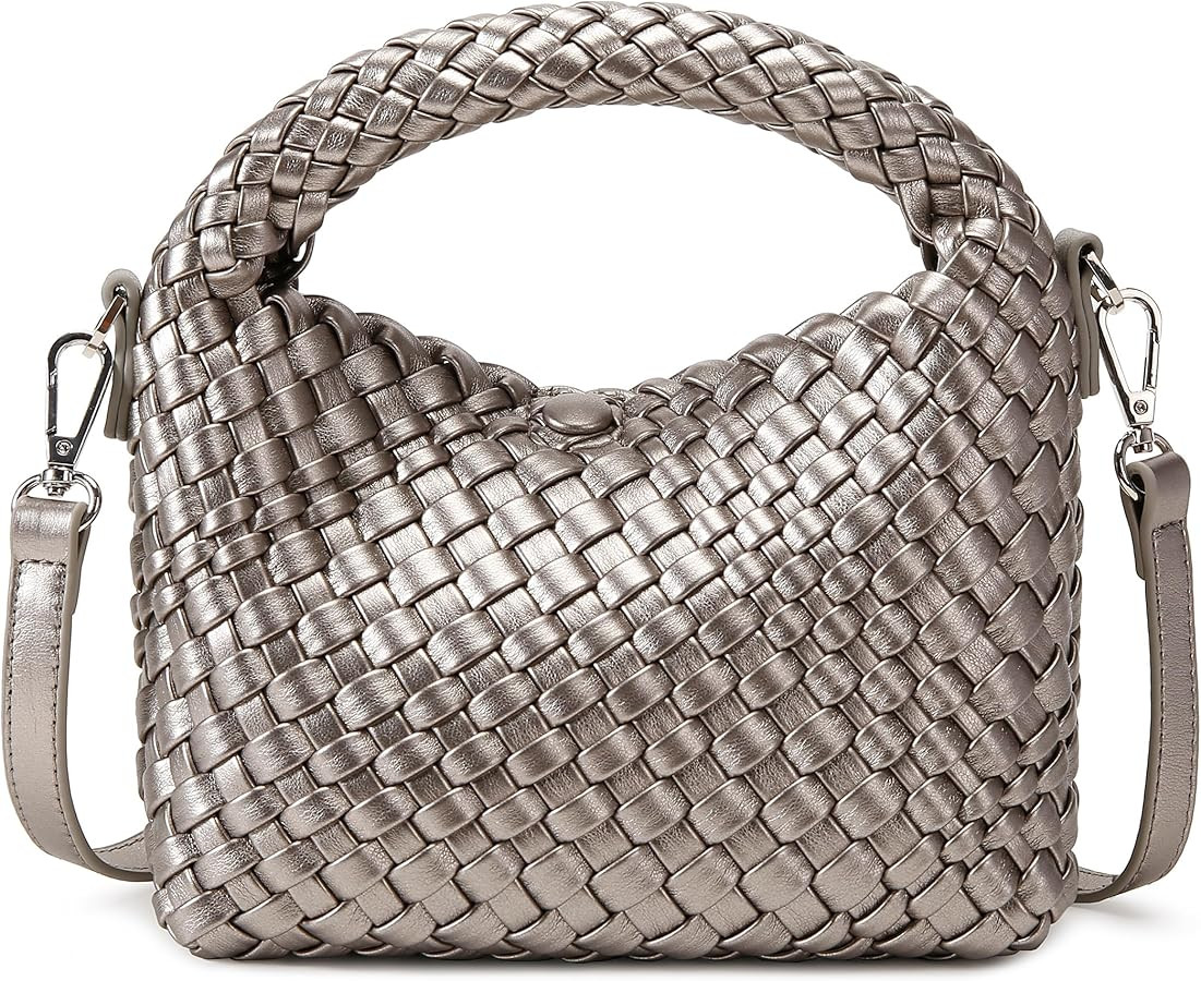 Fashion Small Woven Bag for Women, Handmade MINI HOBO Tote Bag Crossbody Handbag Travel Summer Be... | Amazon (US)