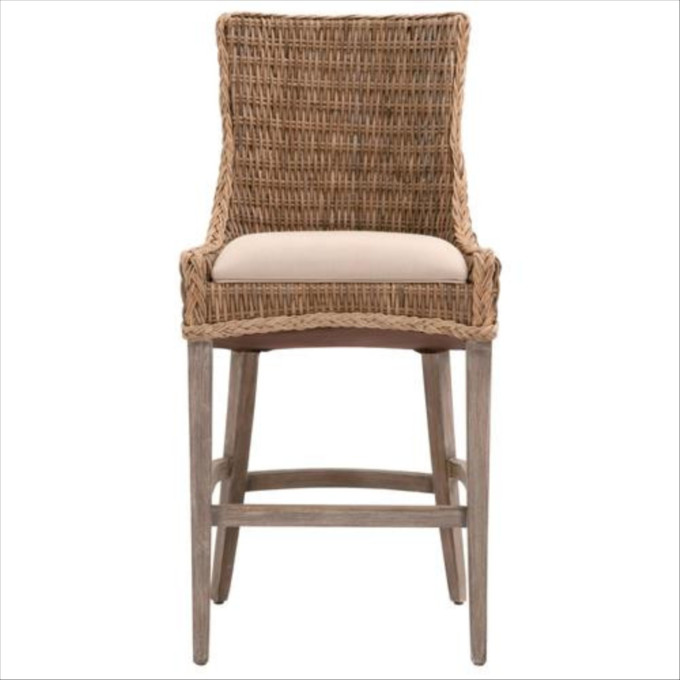Click for more info about Gian Global Coastal Beach Natural Rattan Cushion Bar Stool - Set of 2