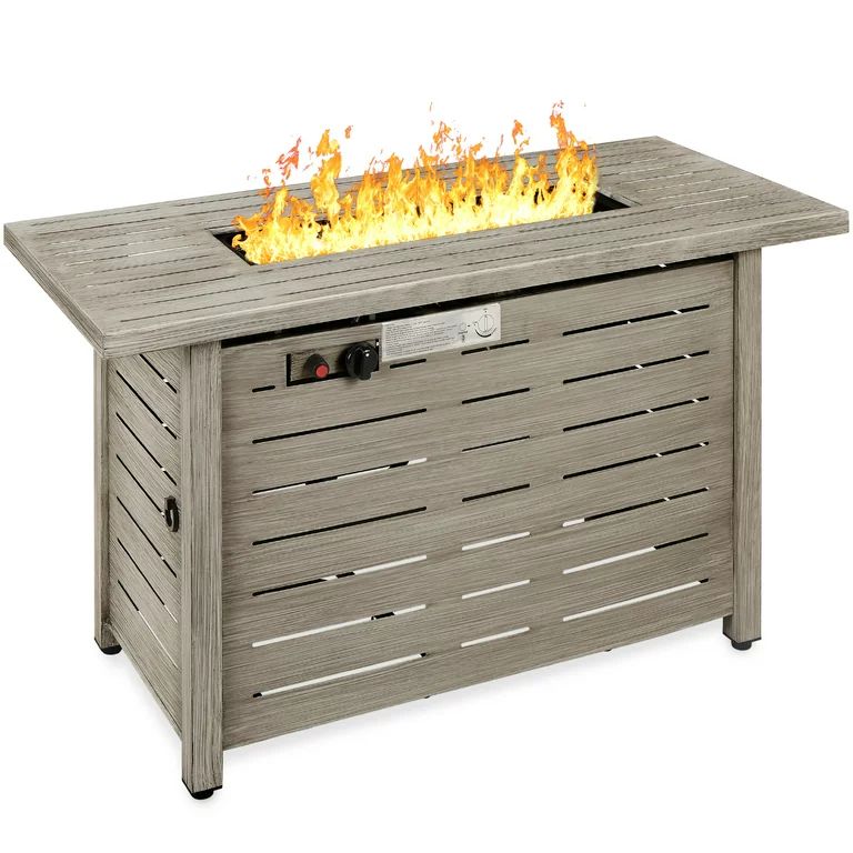 Best Choice Products 42in Fire Pit Table 50,000 BTU Rectangular Steel Propane Gas w/ Cover, Glass... | Walmart (US)
