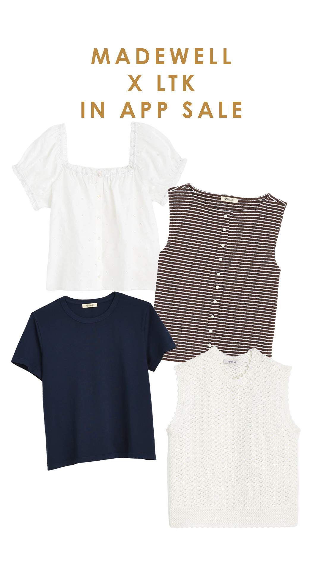 These are the 4 tops that I'm buying during the Madewell x LTK sale! Click through and use code LTK20 to receive 20% off your entire order!

#LTKxMadewell