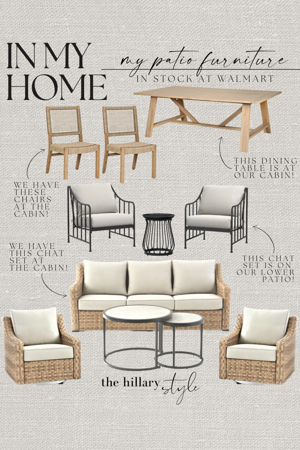 Walmart Outdoor: In My Home & Cabin! 

Each of these Outdoor Furniture pieces are essentials to our Spring and Summer Outdoor Living!  All are high quality, timeless, and long lasting pieces. 

Walmart, Walmart Home, Walmart Finds, Walmart Furniture, Walmart Outdoor, Outdoor, Outdoor Furniture, Outdoor Decor, Patio Season, Patio Furniture, Wicker Furniture, Chat Set, Dining Table, Look for Less, Cane Chairs, Dining Chairs, Coffee Table 

#LTKstyletip #LTKhome #LTKSeasonal