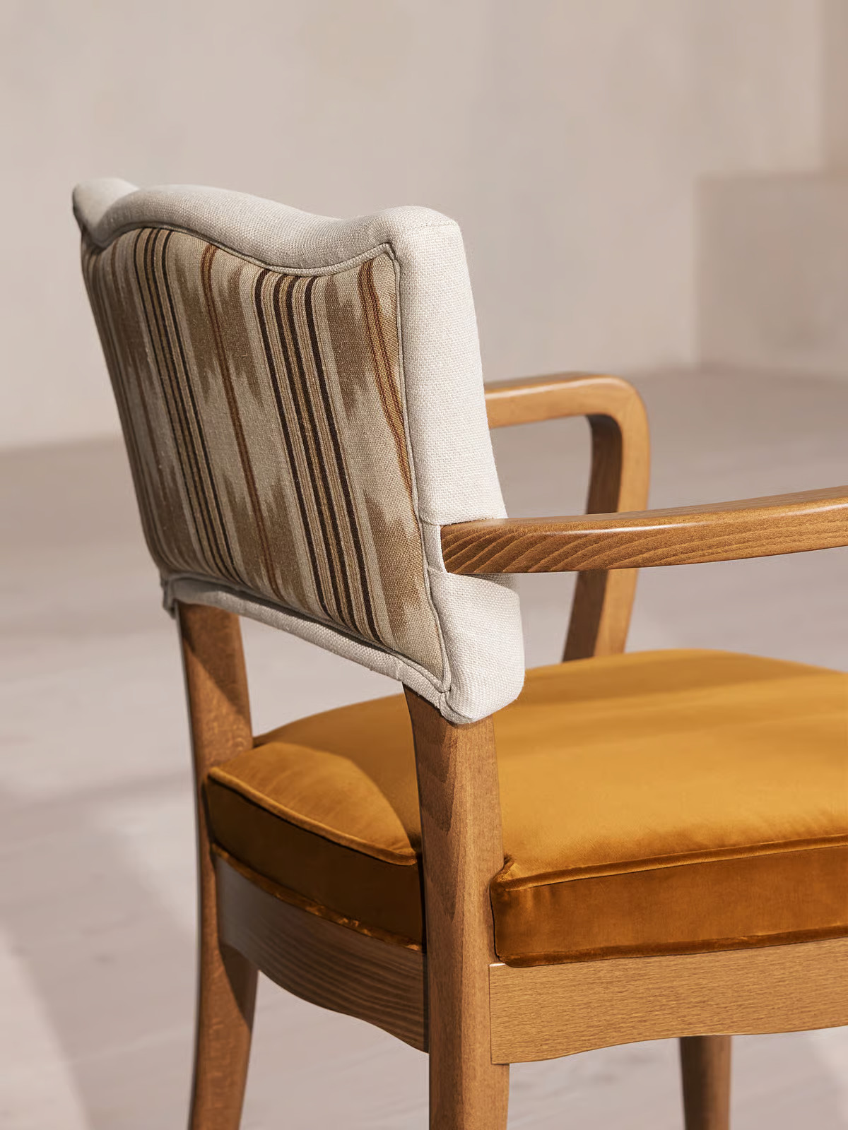 Charleston Dining Chair With Arms, Velvet, Mustard | Soho Home Ltd