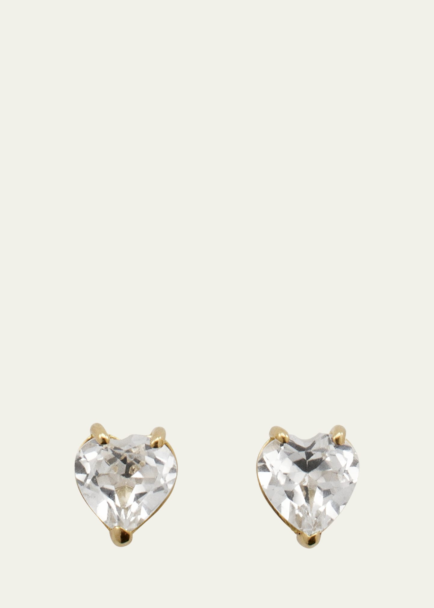 Katey Walker 18k Yellow Gold Tiny Topaz Heart Stud Earrings | Bergdorf Goodman
