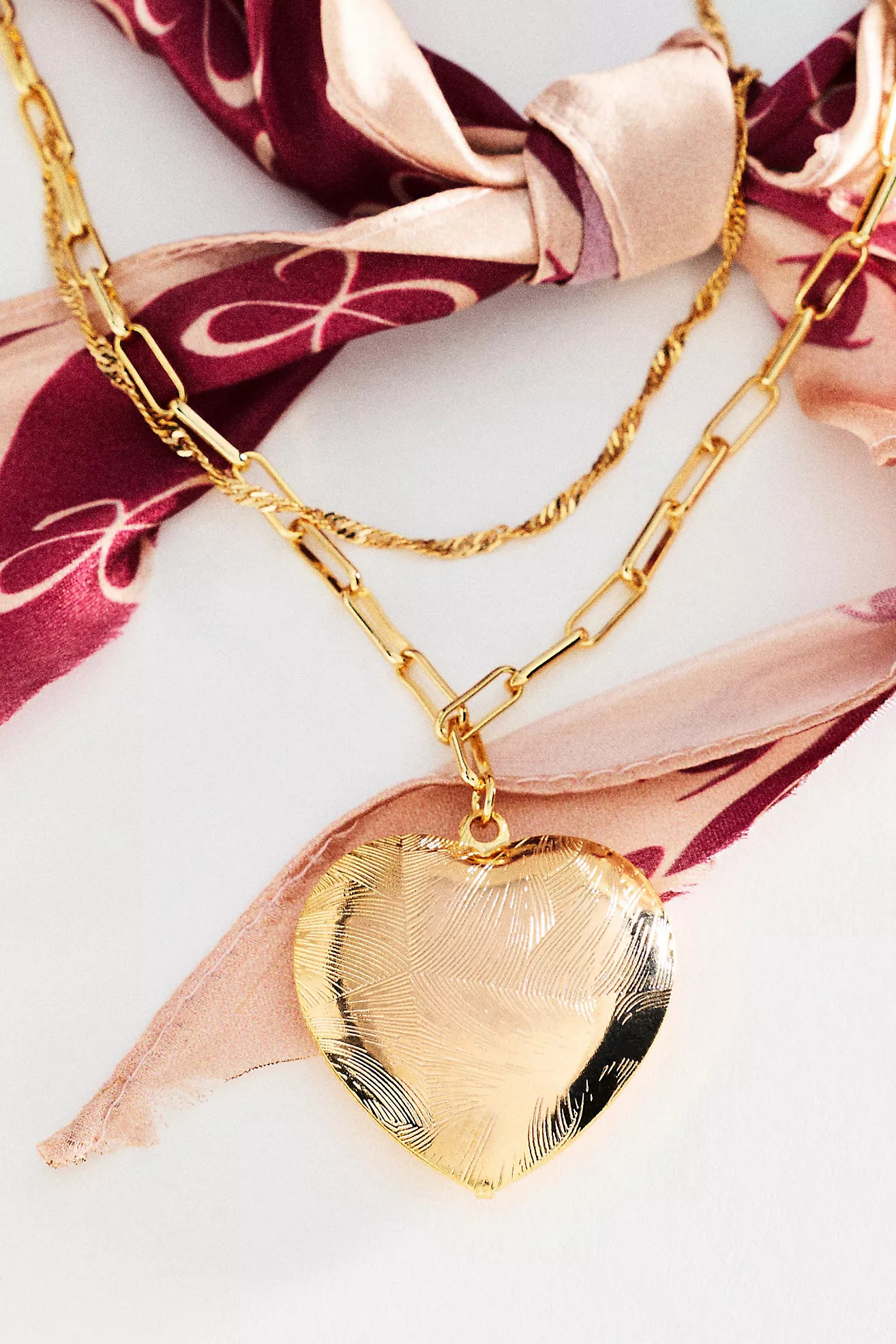 Maeve Logo Silk Scarf Necklace | Anthropologie (US)