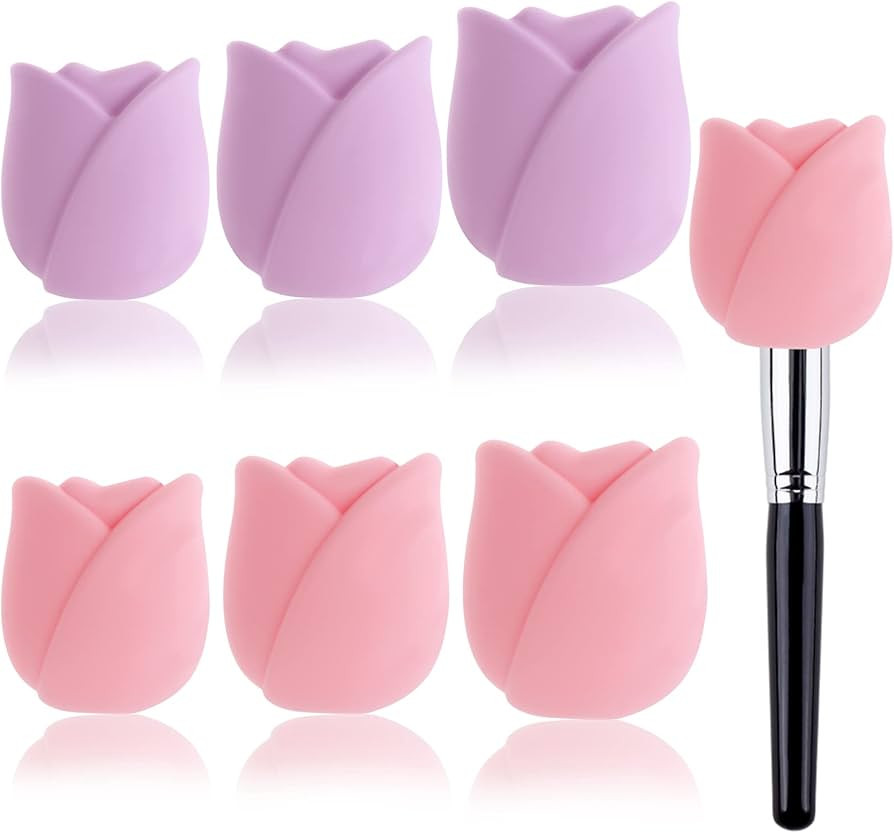 6 Pack Makeup Brush Protector Guards,Silicone Makeup Brush Organizer,Travel Makeup Brush Covers R... | Amazon (US)