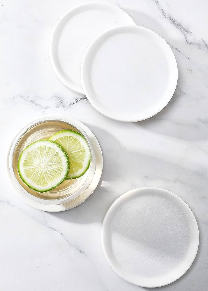 LargeFluted Marble Coaster,High Outside Low Inside and Low,Suitable for Drinks,Wine Glasses,Coffe... | Amazon (US)