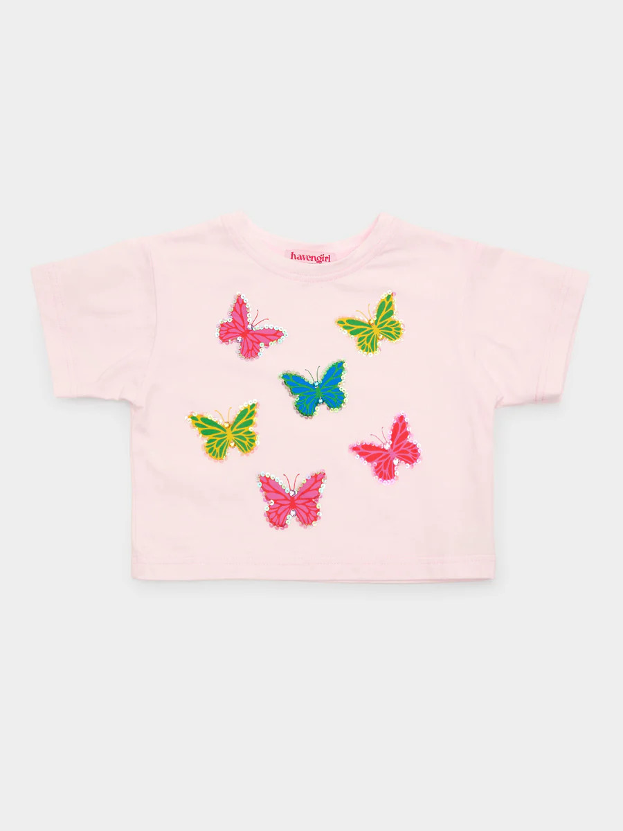 Haven Girl Girls' Multi Butterfly Box Tee | Saint Bernard