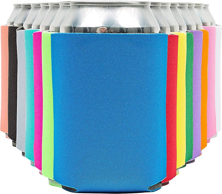 Blank Beer Can Coolers Sleeves (14-Pack) Soft Insulated Beer Can Cooler Sleeves - HTV Friendly Pl... | Amazon (US)