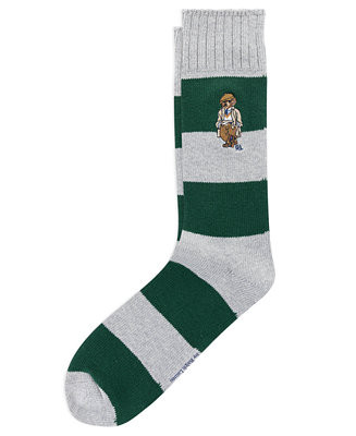 Men's Embroidered Rugby Bear Crew Socks | Macy's