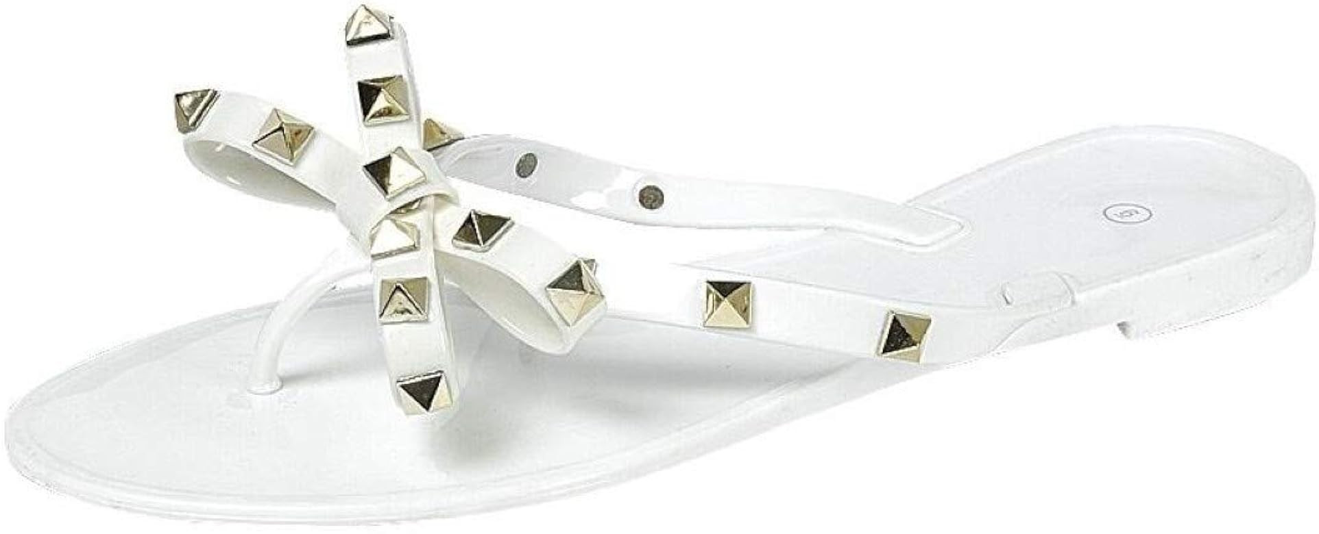 Womens Studded Jelly Flip Flops Sandals with Bow | Amazon (US)