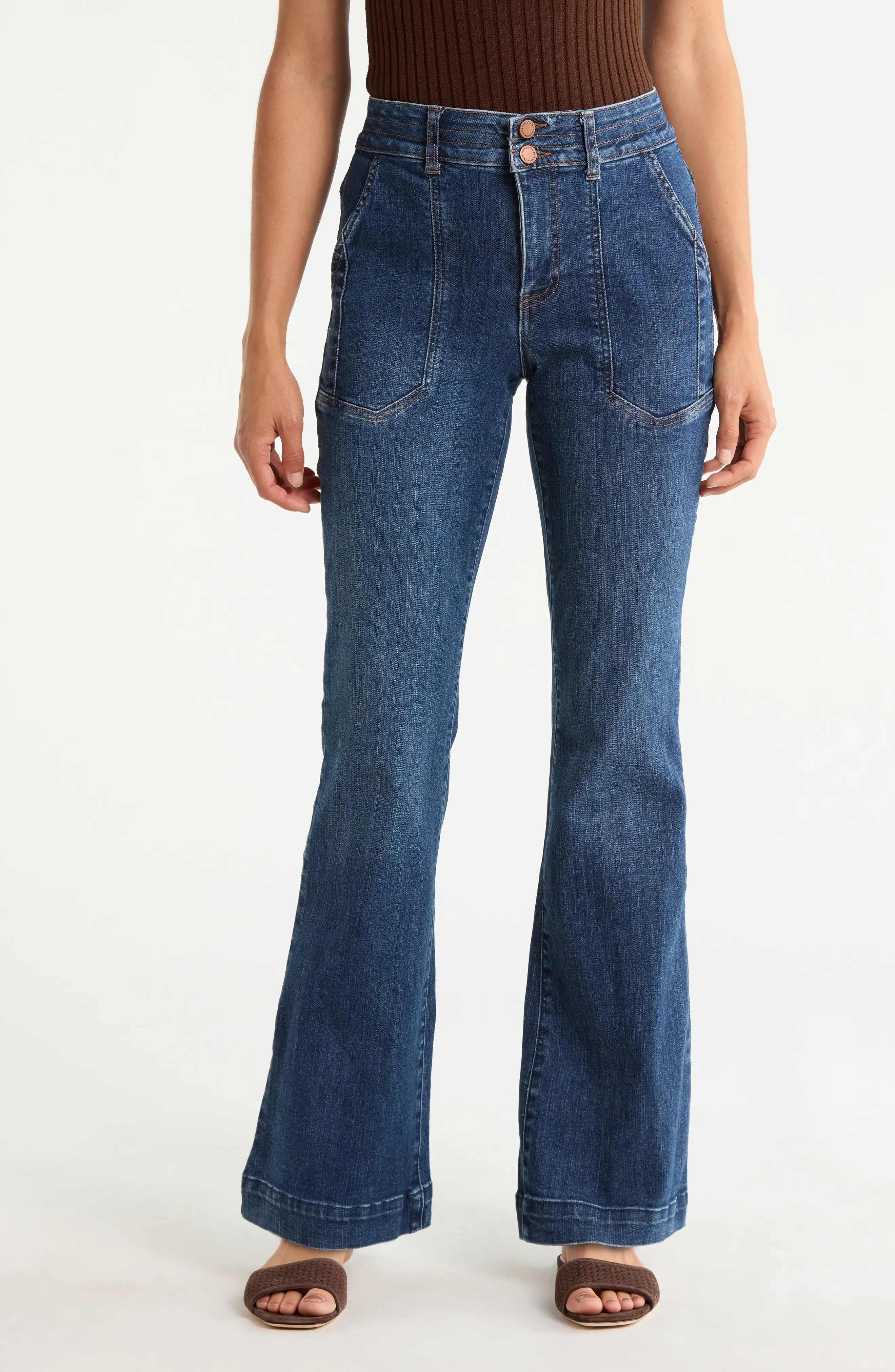 Madison High Waist Utility Pocket Bootcut Jeans (Women) | Nordstrom | Nordstrom