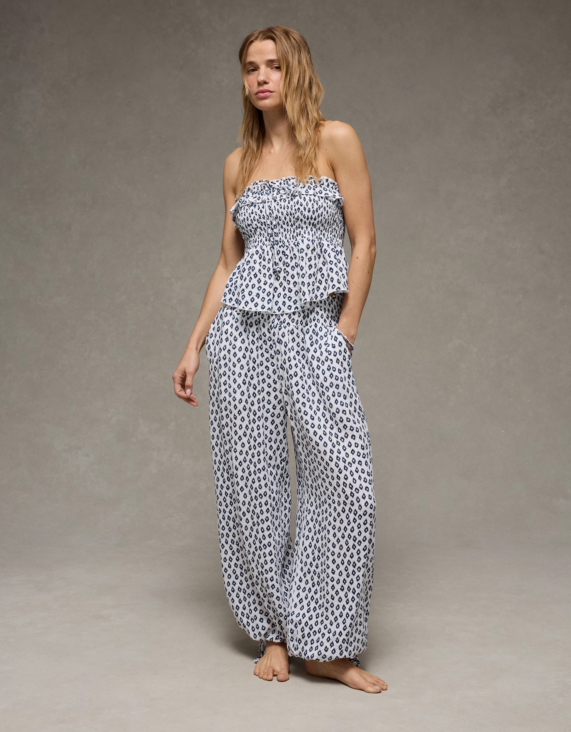 AE Tie-Front Smocked Tube Top | American Eagle Outfitters (US & CA)