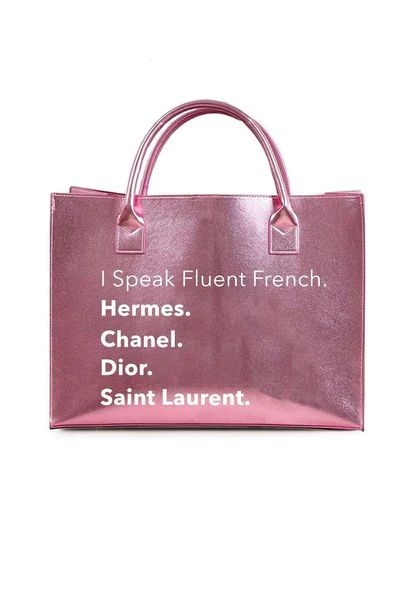 MODERN VEGAN TOTE - Fluent French (Pink) | Los Angeles Trading Co