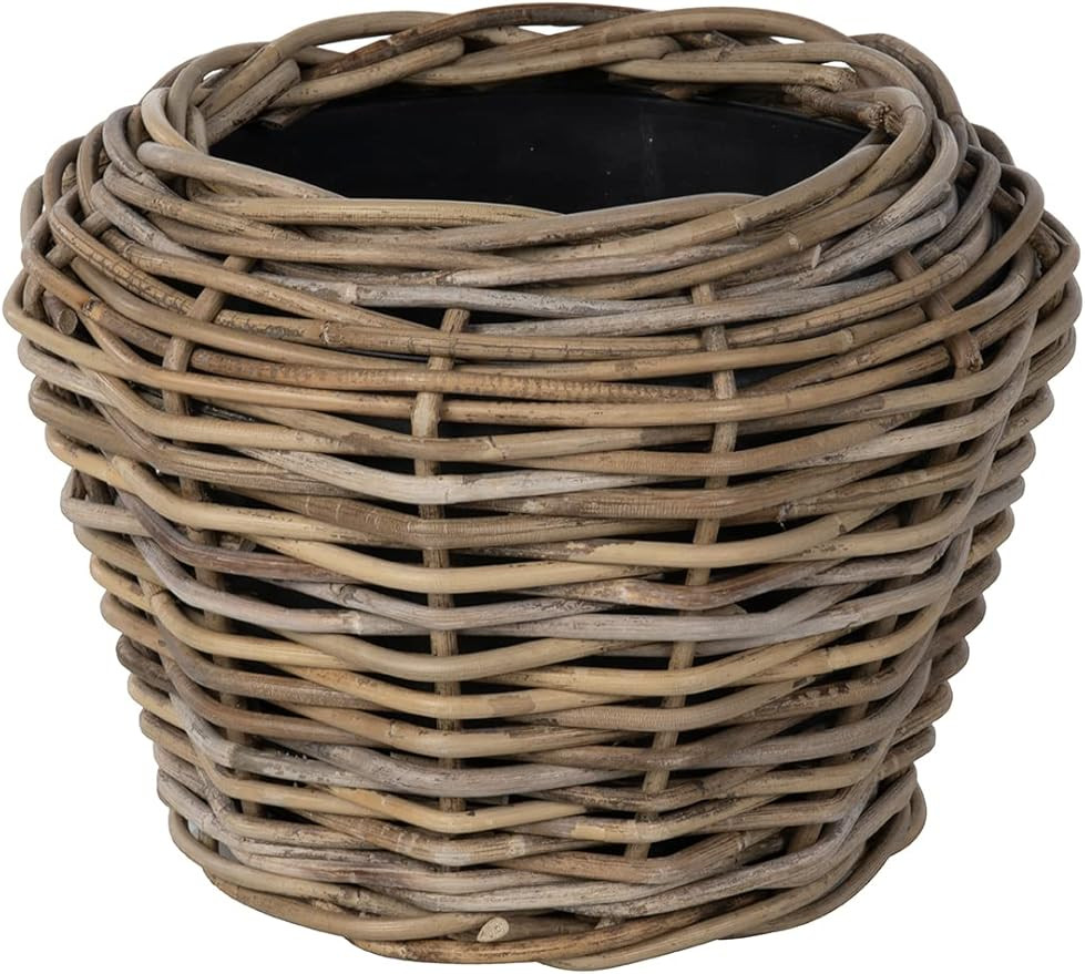 Rattan Kobo Indoor Outdoor Planter Basket with Plastic Pot X Small 1 Gallon Soil Capacity | Amazon (US)