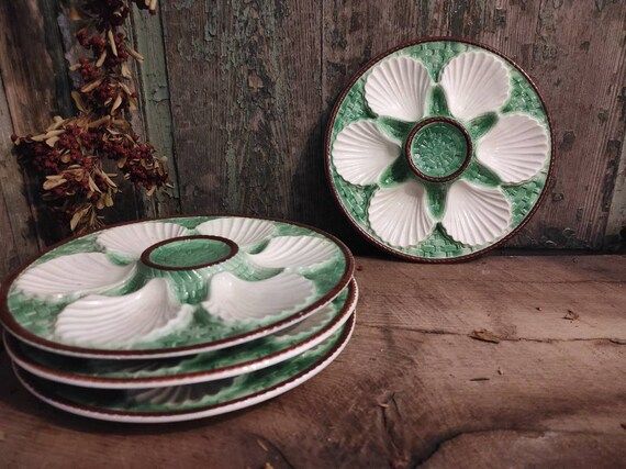 Vintage French Oyster Plate in Majolica - Etsy | Etsy (US)