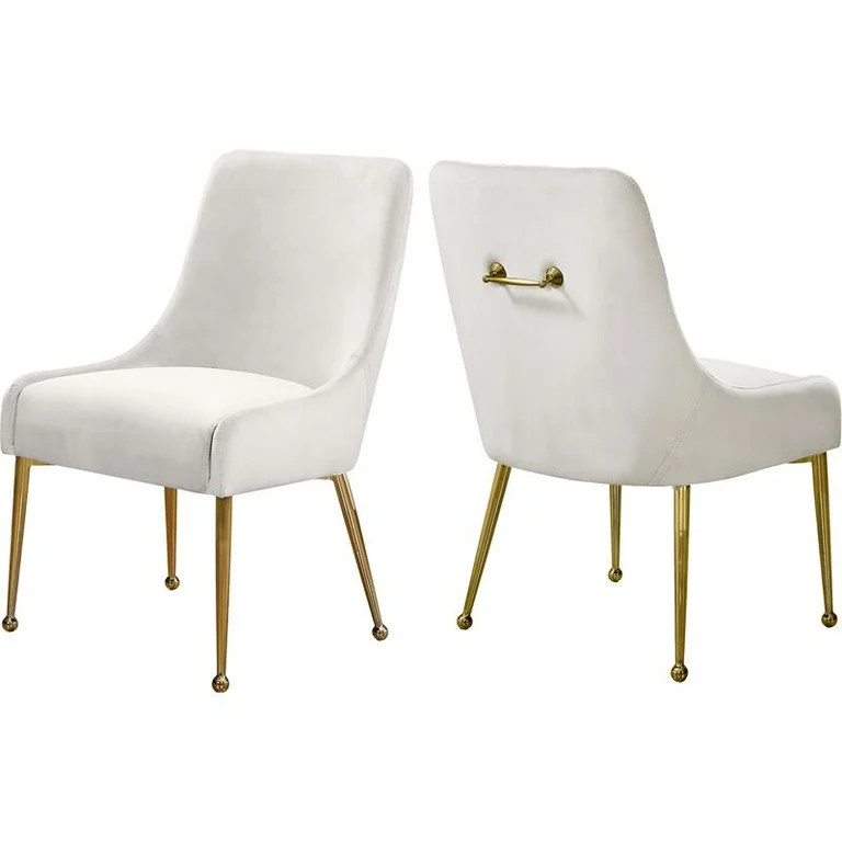 Meridian Furniture Owen Cream Velvet Dining Chair (Set of 2) | Walmart (US)