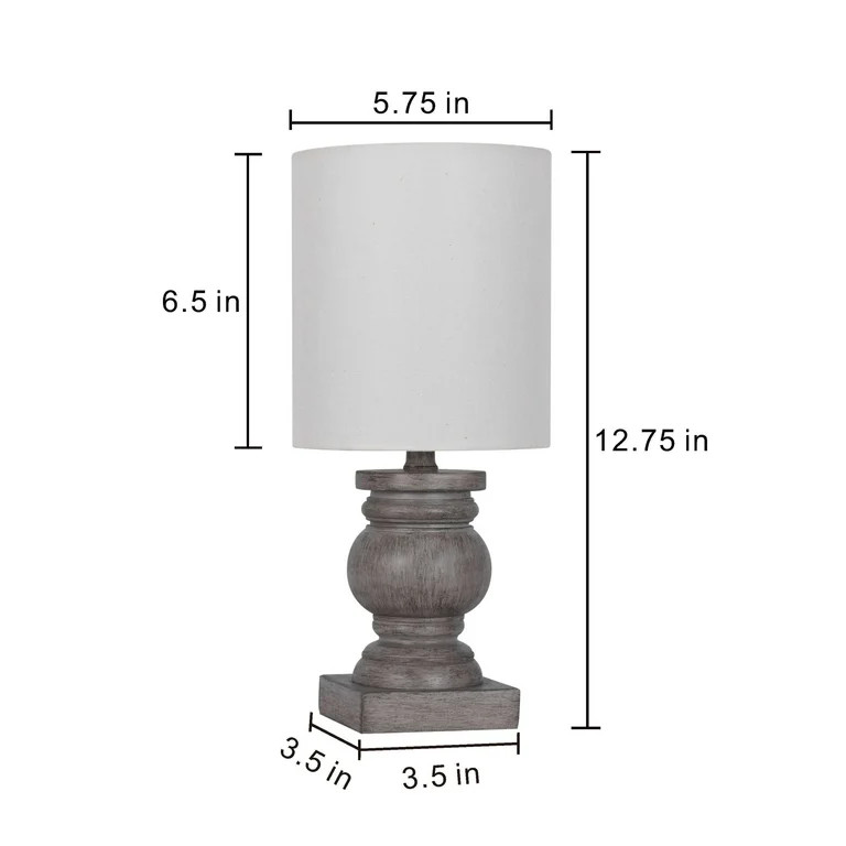Mainstays 12.75" Polyresin, Weathered Wood Finish Mini Lamp | Walmart (US)