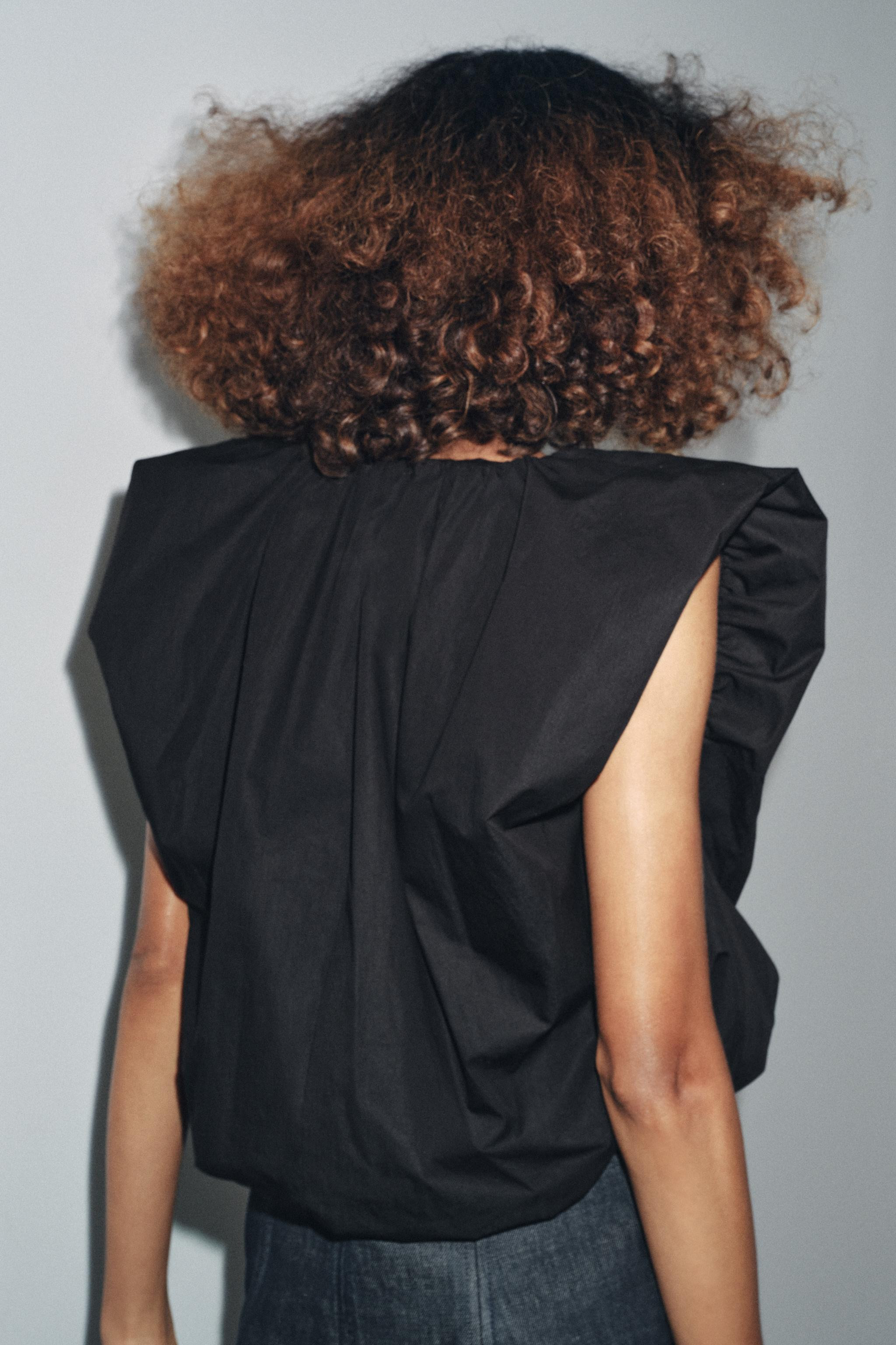 ZW COLLECTION BALLOON POPLIN TOP | Zara US