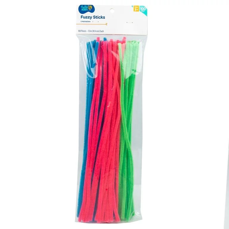 Hello Hobby Pastel Fuzzy Sticks Pipe Cleaners, 100-Pack - Walmart.com | Walmart (US)