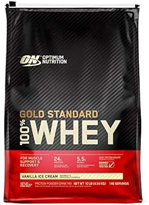 Optimum Nutrition Gold Standard 100% Whey Protein Powder, Vanilla Ice Cream, 10 Pound (Packaging ... | Amazon (US)