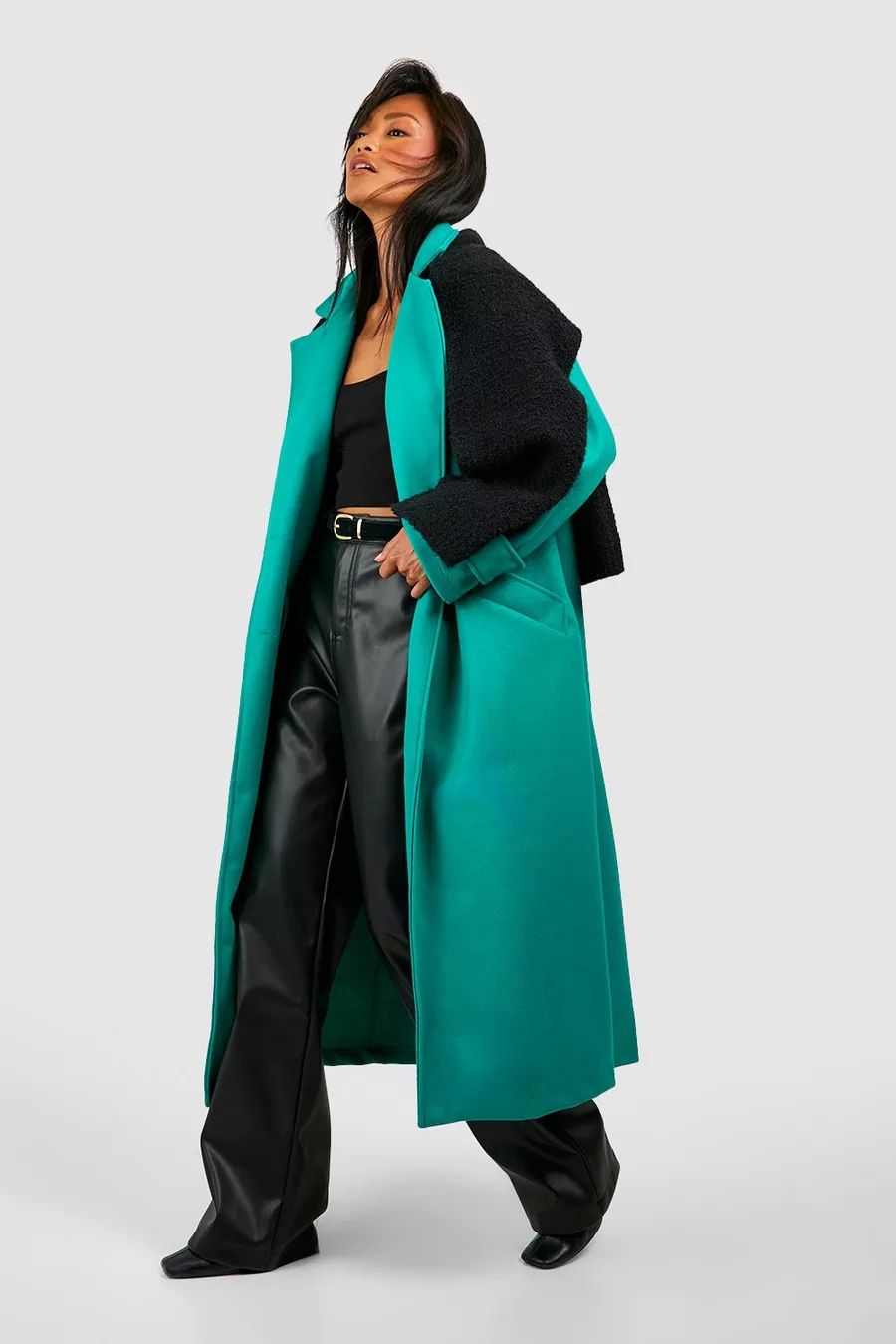 Wool Look Longline Coat | Boohoo.com (US & CA)